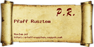 Pfaff Rusztem névjegykártya